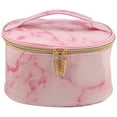 thumbnail image 1 of Unique Bargains Makeup Bag Marble Cosmetic Travel Bag Make Up Brush Organizer Bag Storage for Women Pink 8"x6"x5", 1 of 6