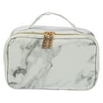 thumbnail image 1 of Unique Bargains Makeup Bag Marble Cosmetic Travel Bag Make Up Brush Organizer Bag Storage for Women White Gray 8"x5"x4", 1 of 7