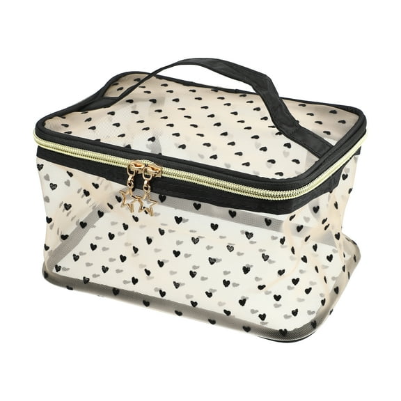 Unique Bargains Makeup Bag Travel Cosmetic Bags Zipper Beige Portable Makeup Organizer