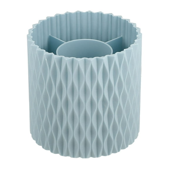 Unique Bargains Makeup Brush Holder Organize 360° Rotating Makeup Organizer for Vanity blue