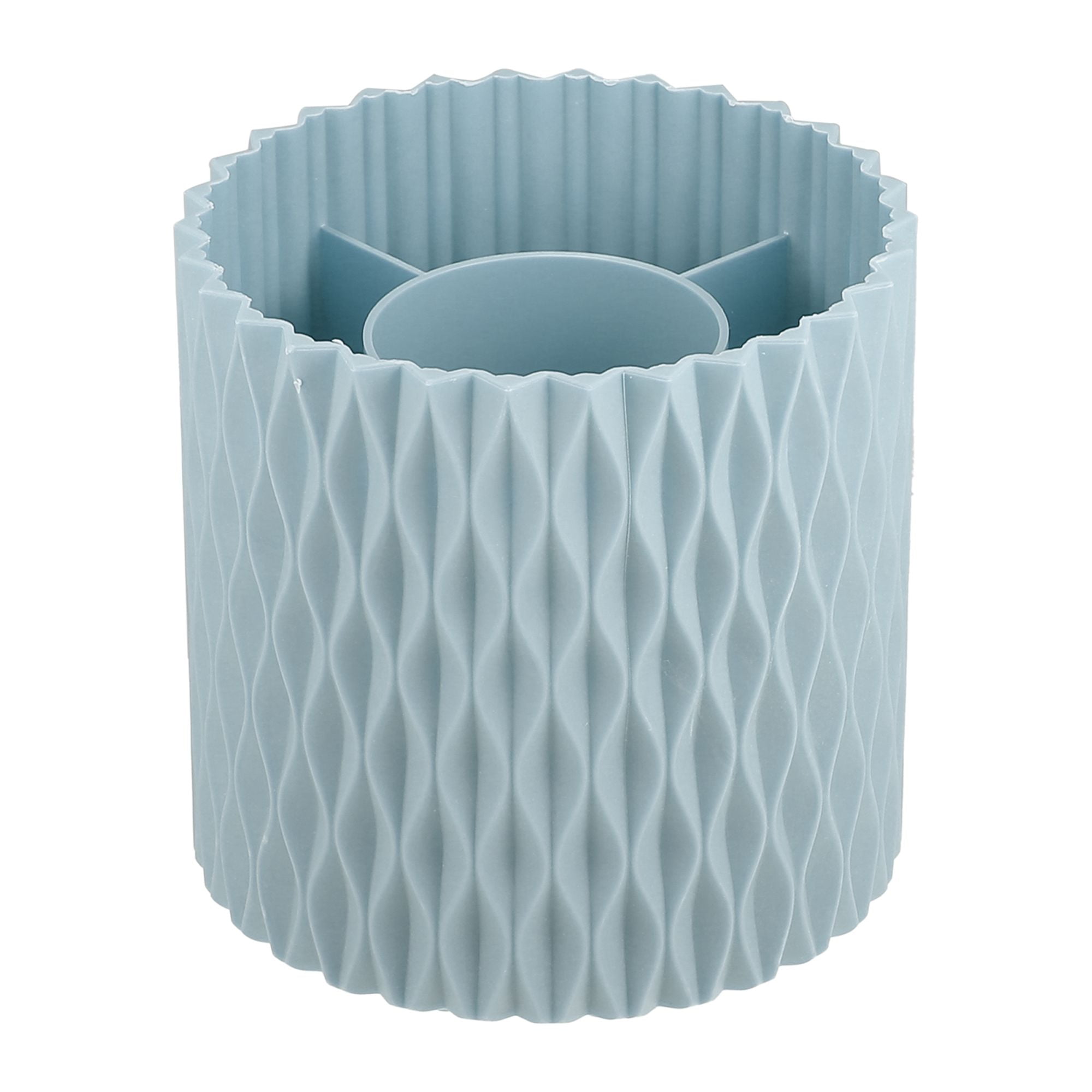 Unique Bargains Makeup Brush Holder Organize 360° Rotating Makeup Organizer for Vanity blue