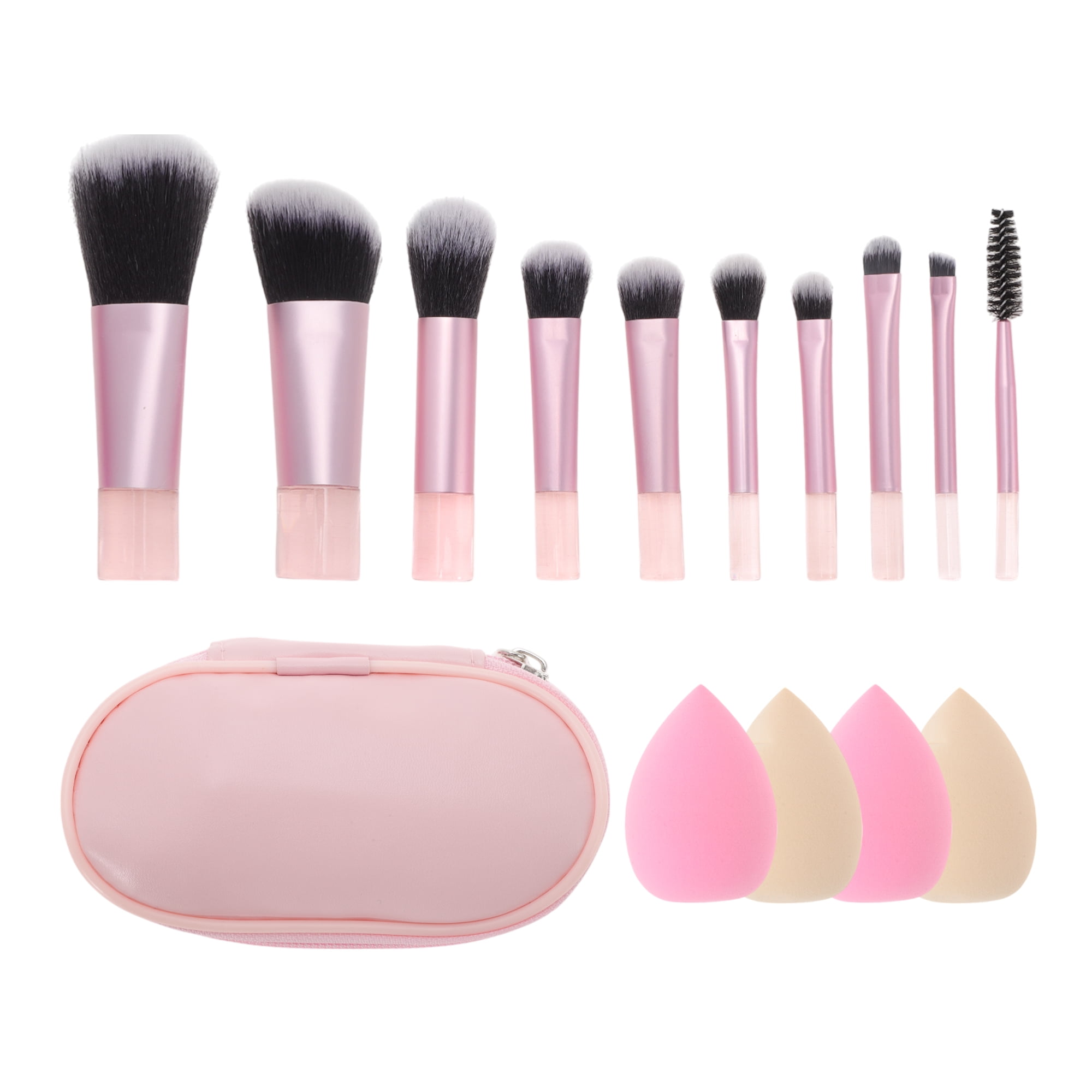 Unique Bargains Makeup Brush Set for Vacation 14 Pcs Pink