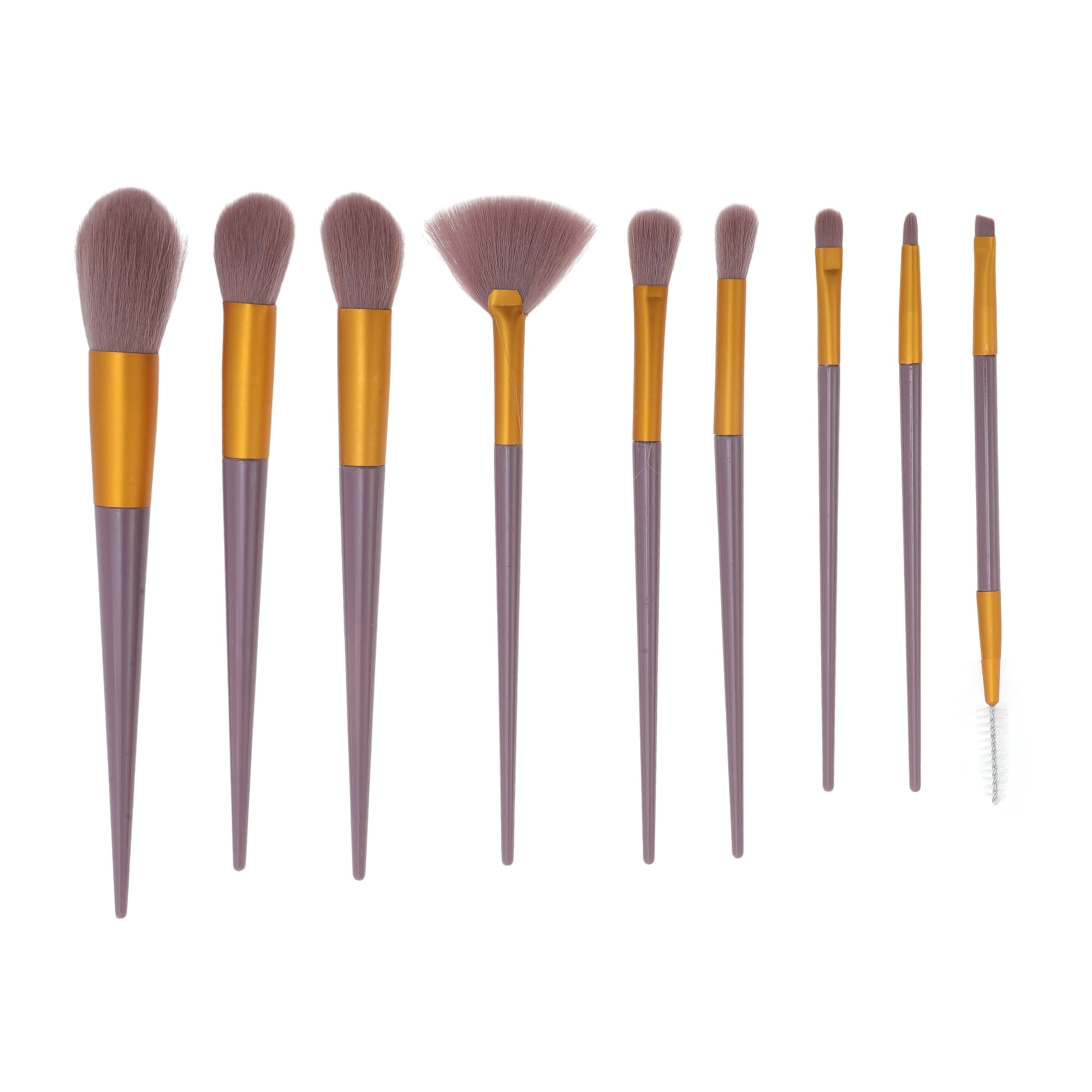 Unique Bargains Makeup Lightweight Brush Set with 9 Essential Brushes in Purple Color