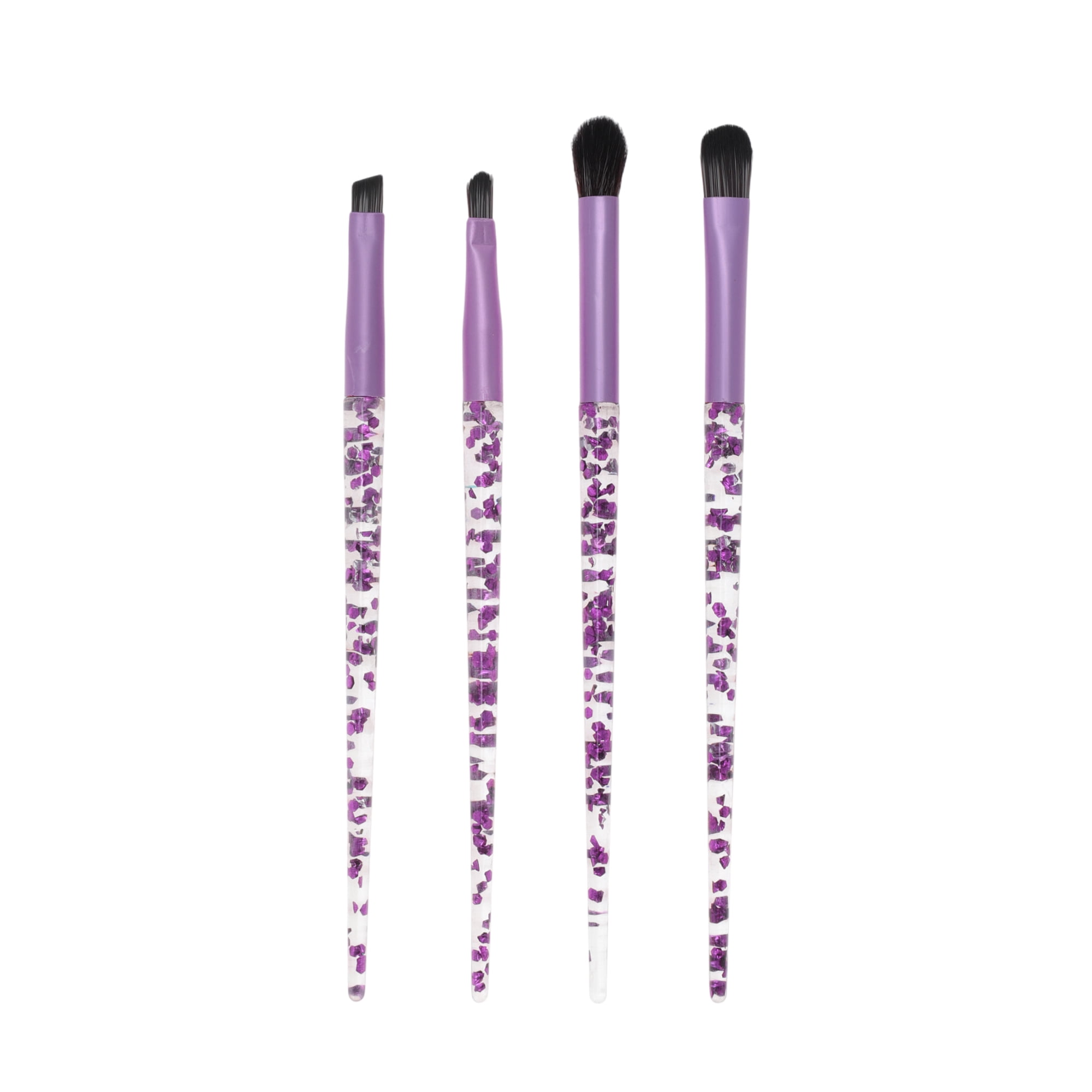 Unique Bargains Makeup Portable Eye Brush Set in Purple Color with 4 Essential Pieces