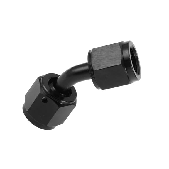 Unique Bargains Male Flare Reducer Hose Fitting Adapter AN4 45° Fuel Line Connector Aluminum Black