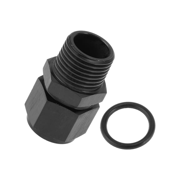 Unique Bargains Male Flare Reducer Hose Fitting Adapter AN8-1/2NPT Fuel Line Connector Aluminum Black