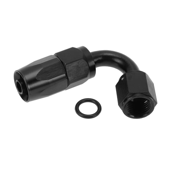 Unique Bargains Male Flare Reducer Hose Fitting Adapter TF-1001-AN6 120 Fuel Line Connector Aluminum with O-ring Black