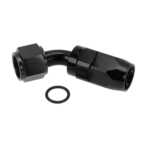 Unique Bargains Male Flare Reducer Hose Fitting Adapter TF-1001-AN8 45 Fuel Line Connector Aluminum with O-ring Black