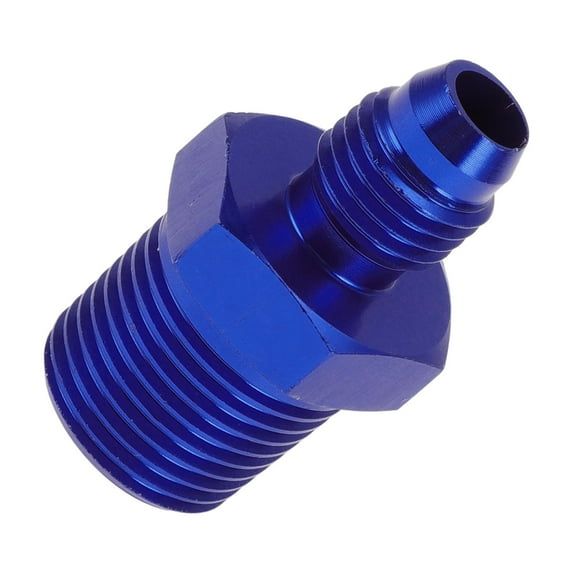 Unique Bargains Male Flare Reducer Hose Fitting Adapter TF-AN4-3/8 NPT Fuel Line Connector Aluminum Blue