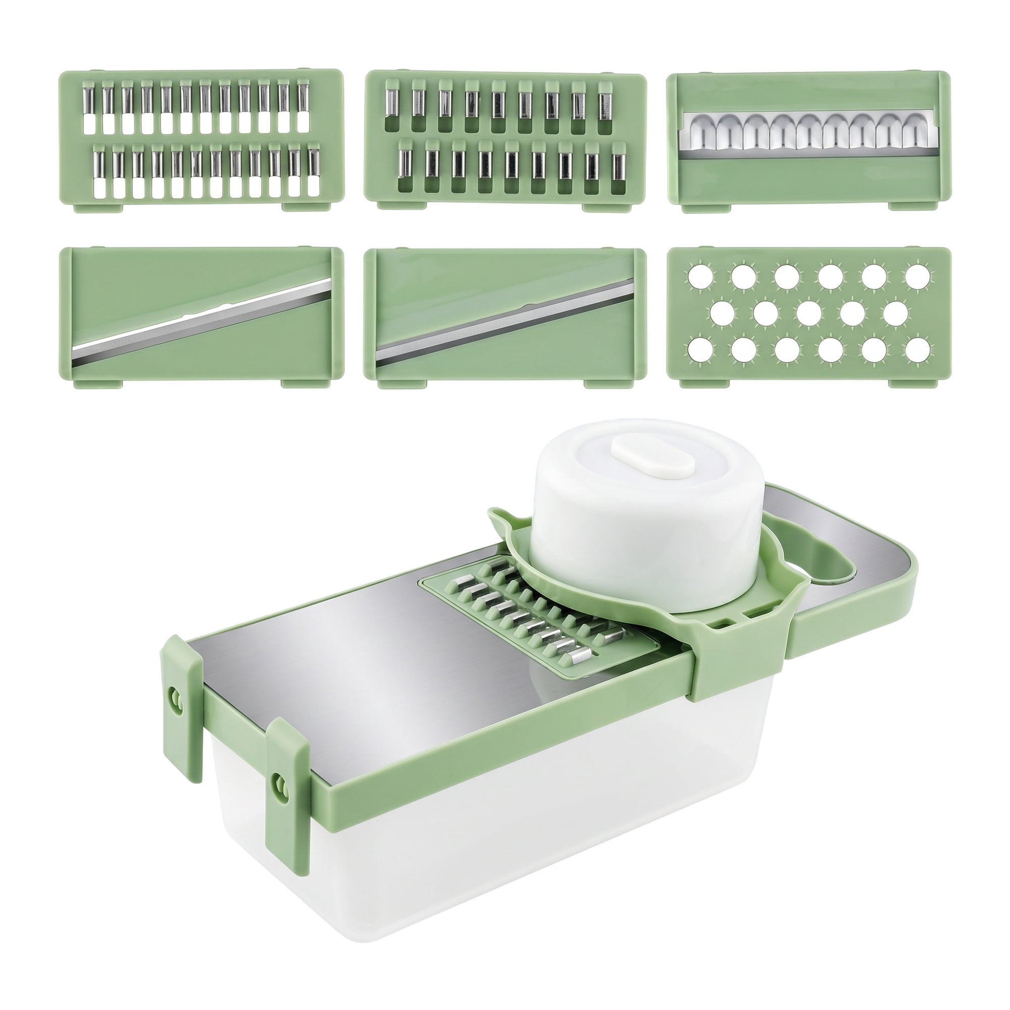 Unique Bargains Mandoline Slicer with Chopping Function for Cooking 6 in 1(B) 11"x4.3"