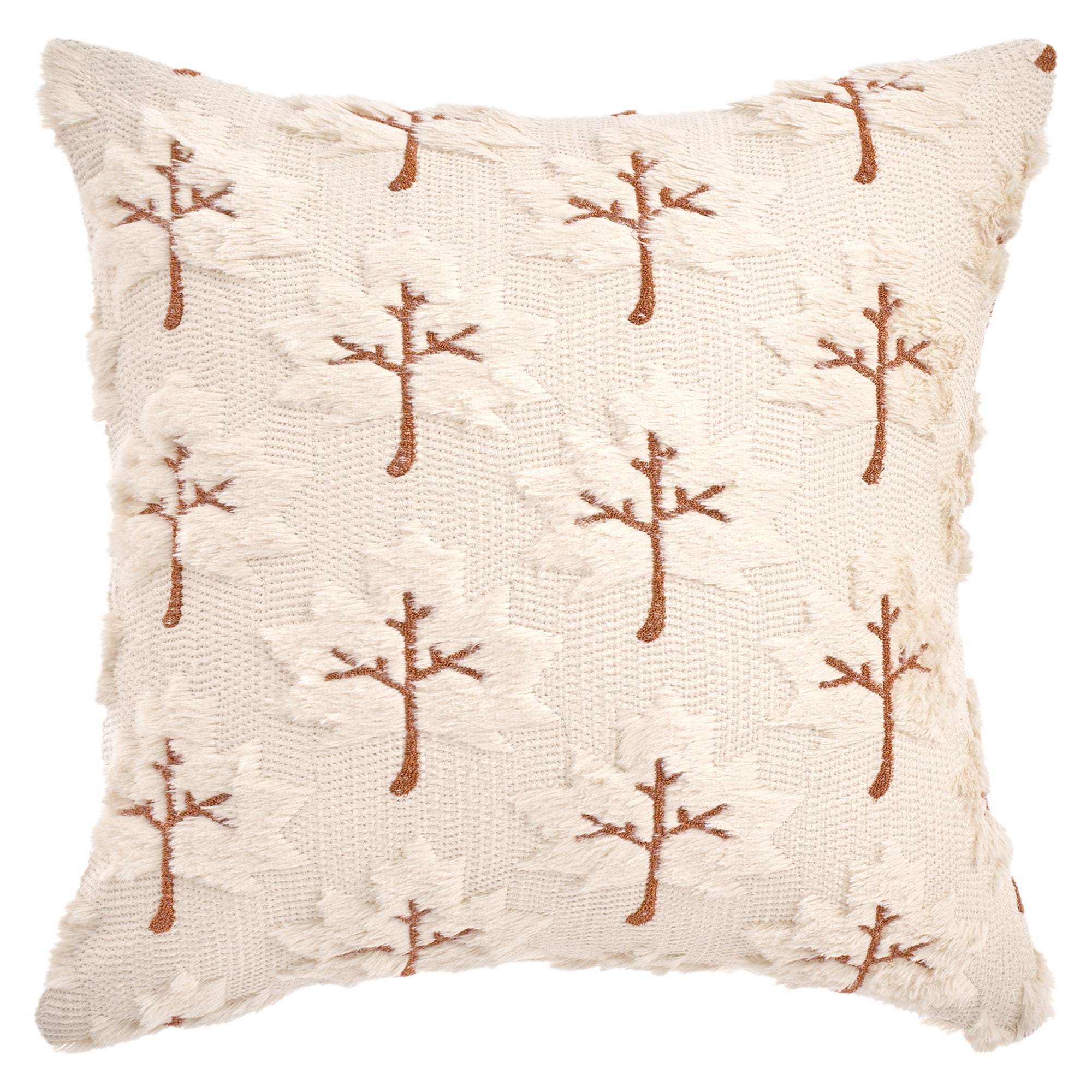 Unique Bargains Maple Leaves Embroidery Throw Pillow Covers Beige 20" x 20"