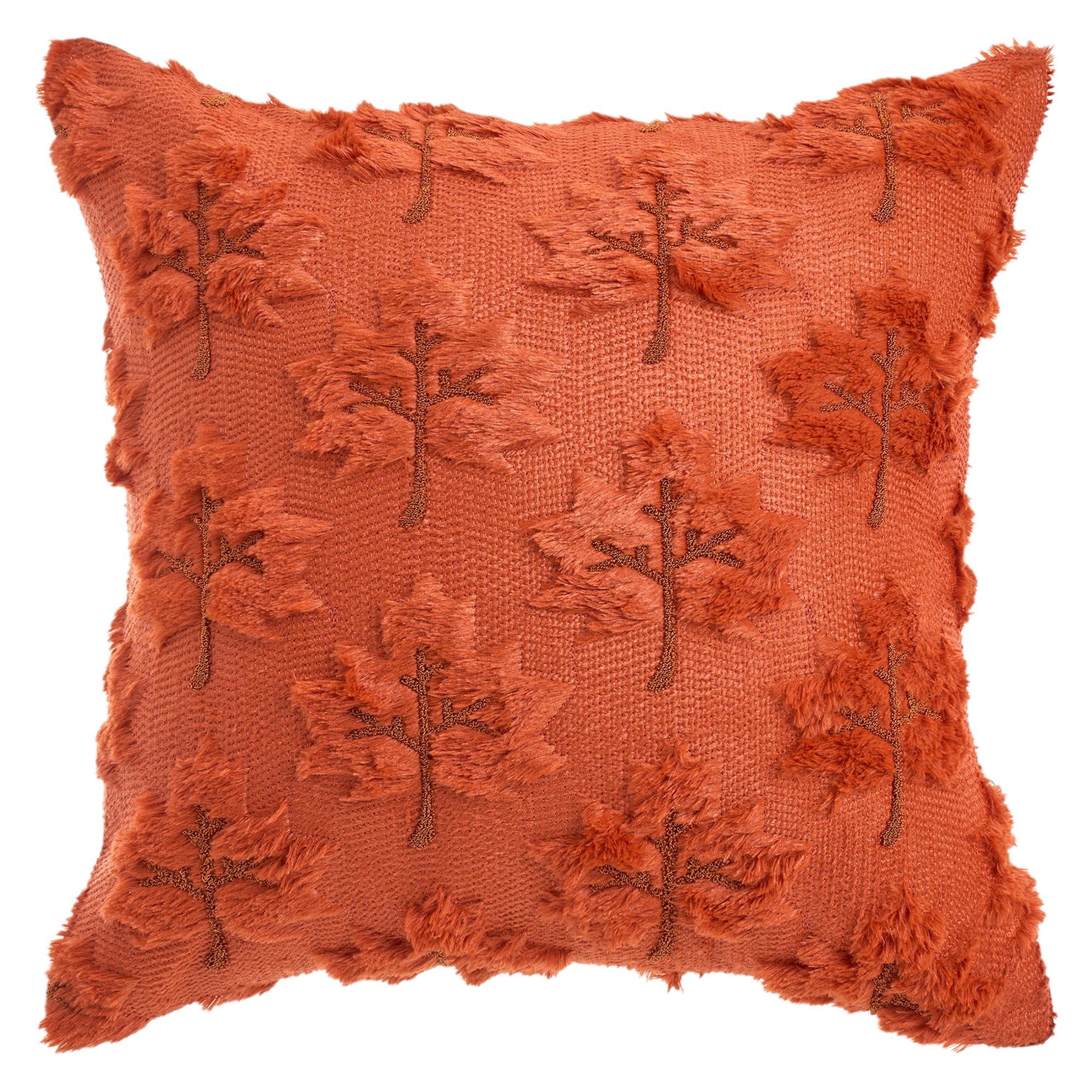 Unique Bargains Maple Leaves Embroidery Throw Pillow Covers Brown 18" x 18"