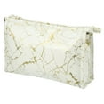 thumbnail image 1 of Unique Bargains Marble Cosmetic Travel Bag Make Up Brush Organizer Bag Storage for Women White Gold Tone 9"x3"x6", 1 of 7