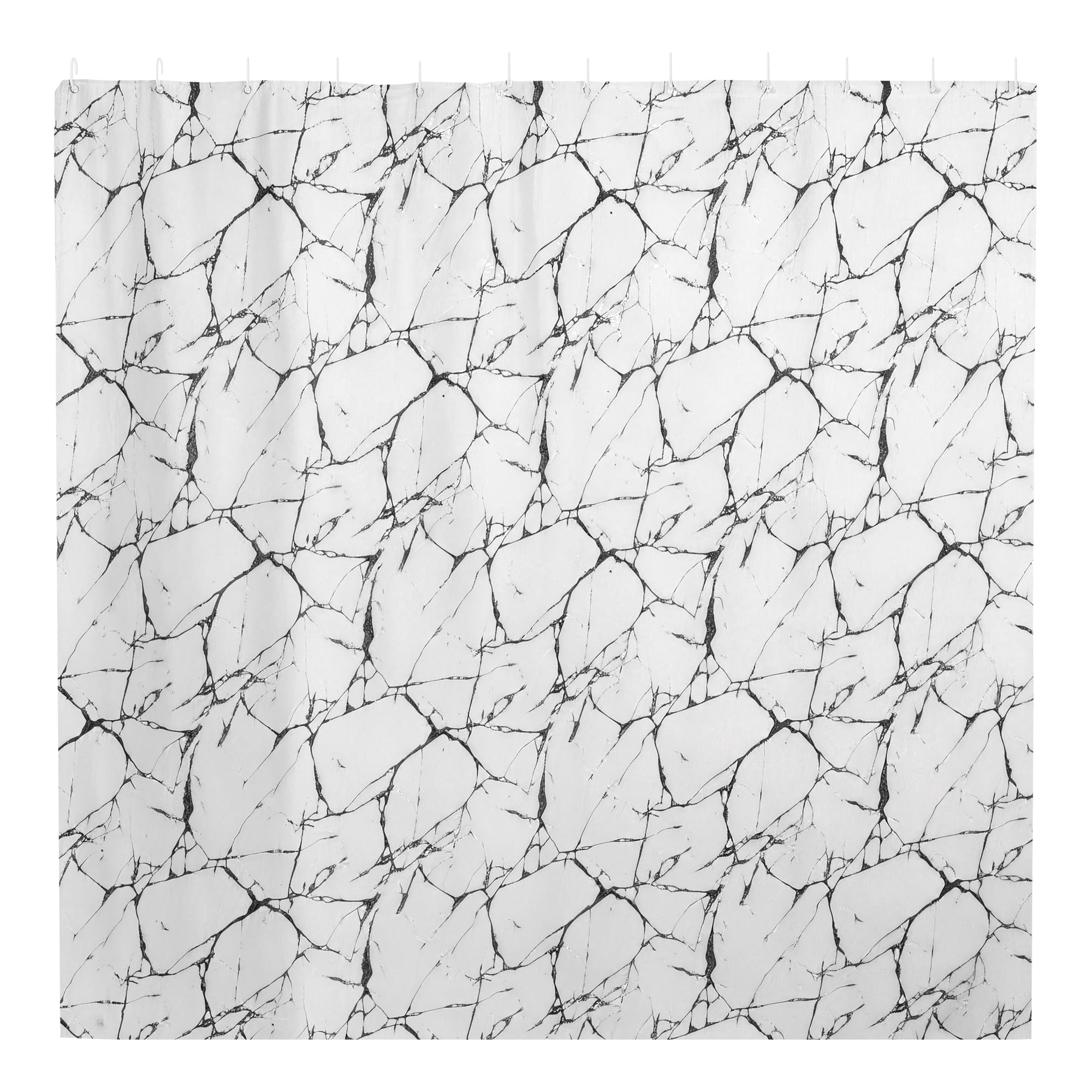 Unique Bargains Marble Pattern Shower Curtain 70.87x70.87 Inches White and Black