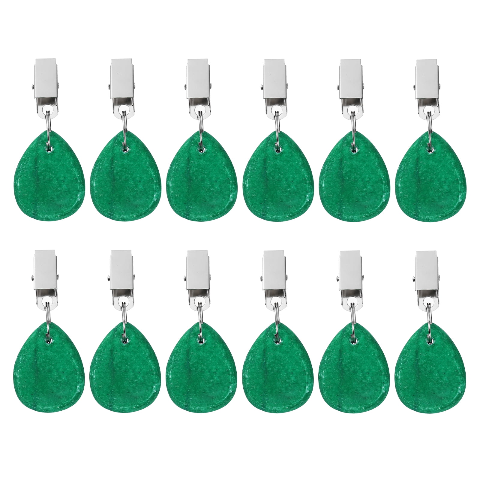 Unique Bargains Marble Tablecloth Weights with Metal Clip Green