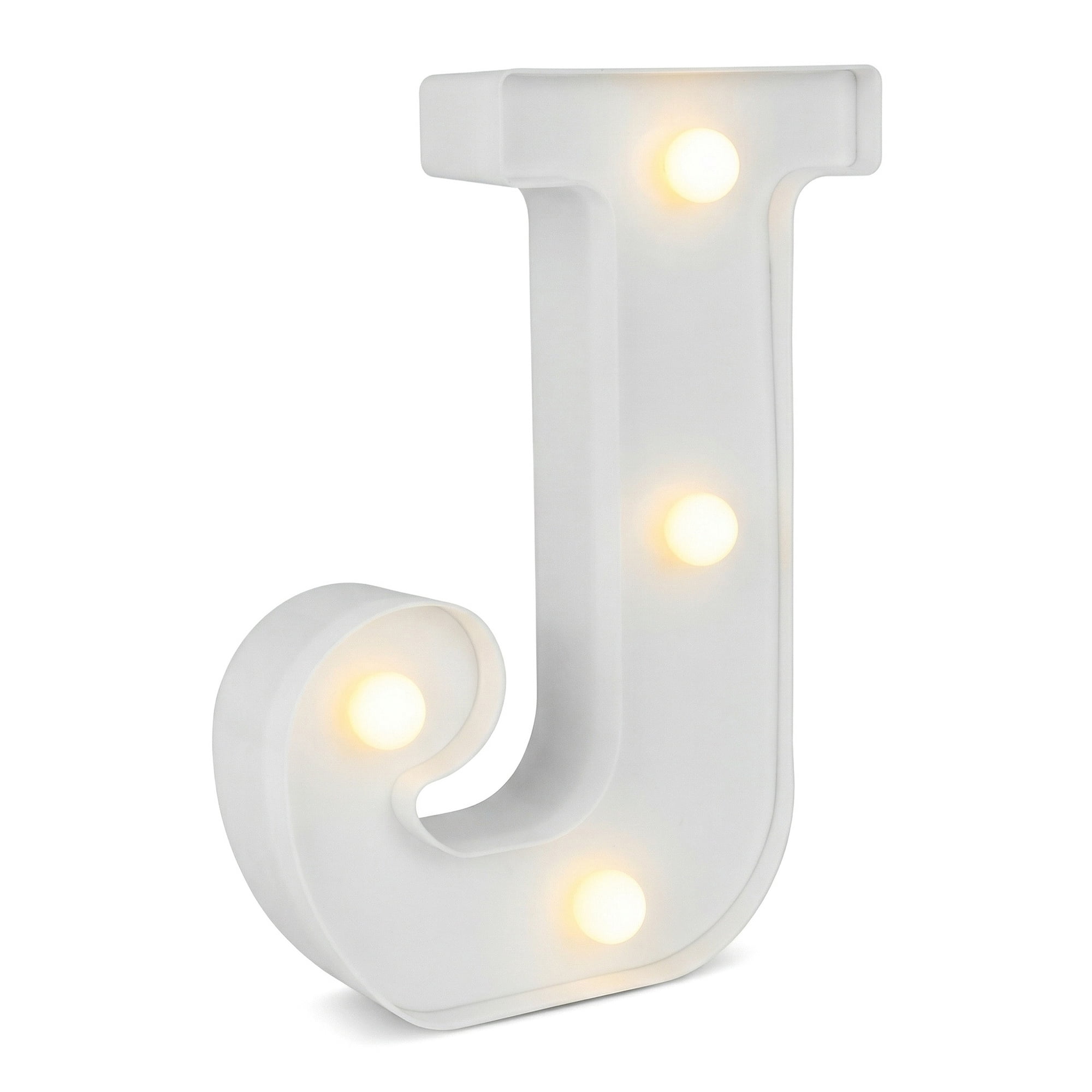 Unique Bargains Marquee Letters With Lights LED Light Up Signs Letter J 5"L x 1.1"W x 6.1"H