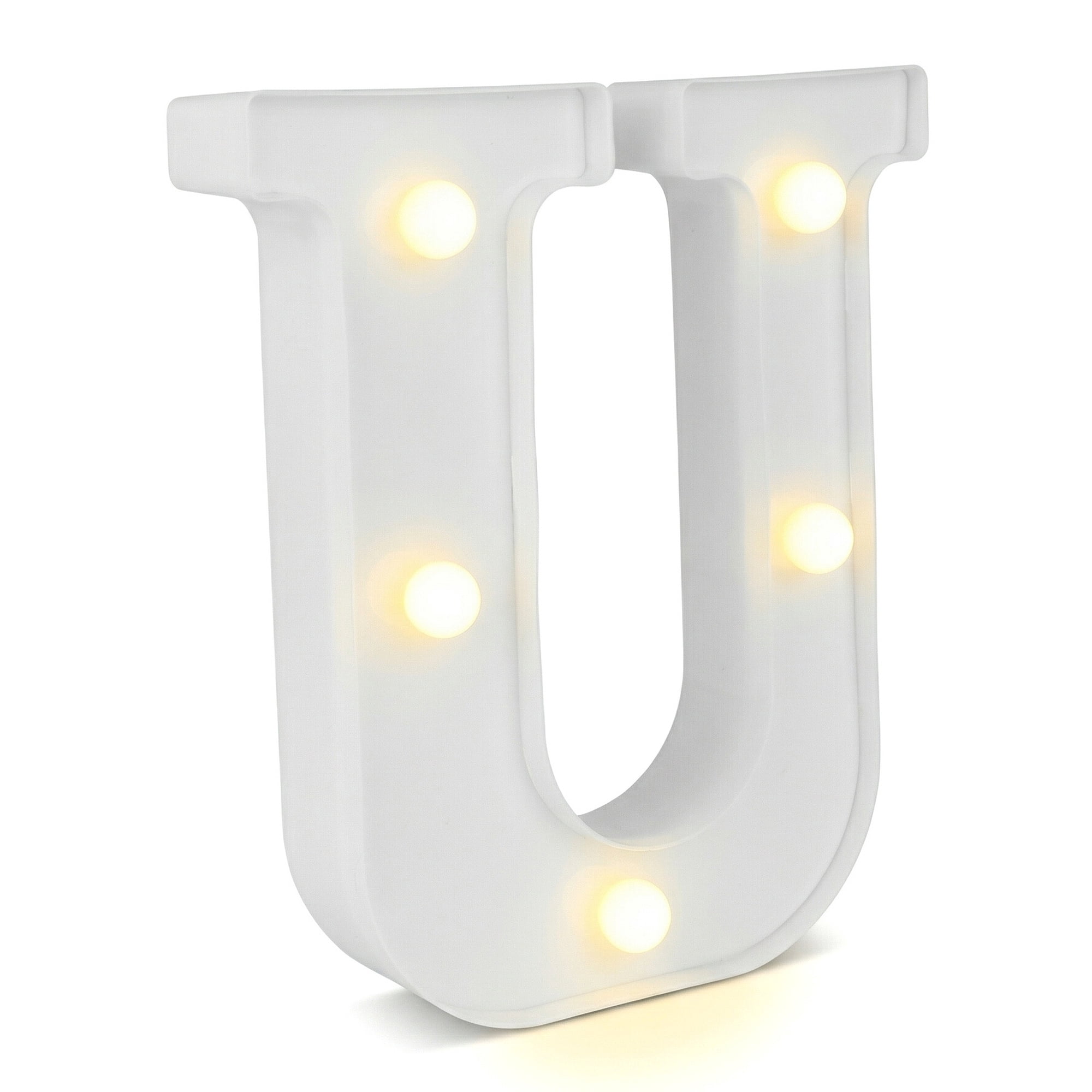 Unique Bargains Marquee Letters With Lights LED Light Up Signs Letter U 5"L x 1.1"W x 6.1"H