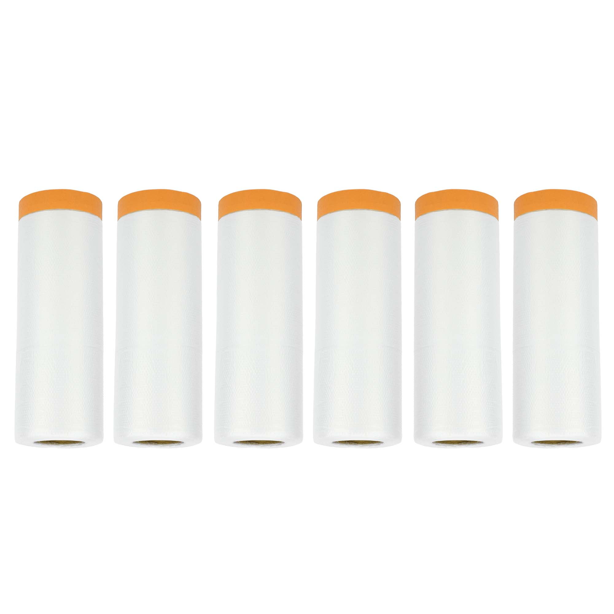 Unique Bargains Masking Paper with Tape 2000x110cm / 65.62ftx43.31" 1 Set Pre-Taped Paper Film Kit White Orange