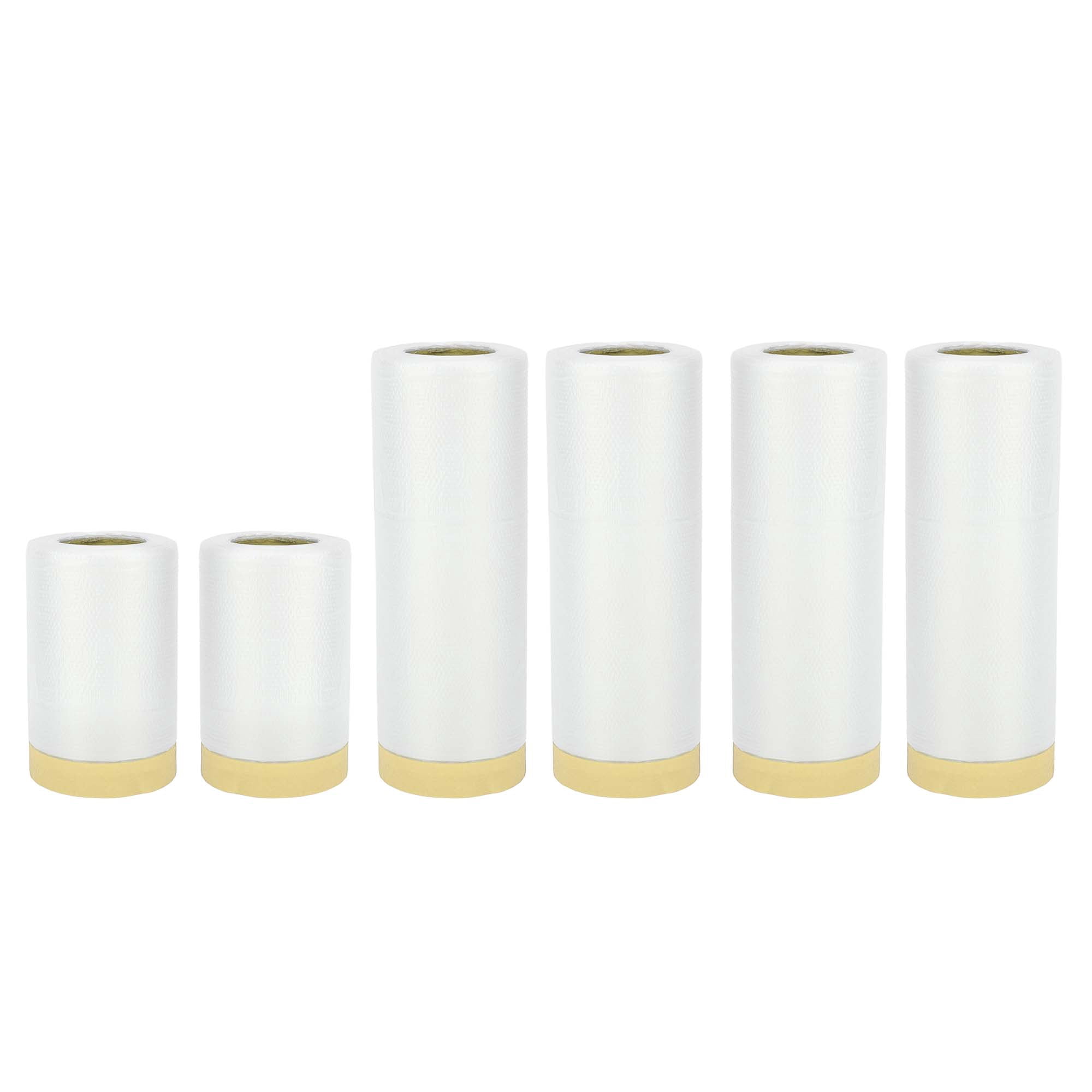 Unique Bargains Masking Paper with Tape 2000x55cm / 65.62ftx21.65" 1 Set Pre-Taped Paper Film Kit White Orange