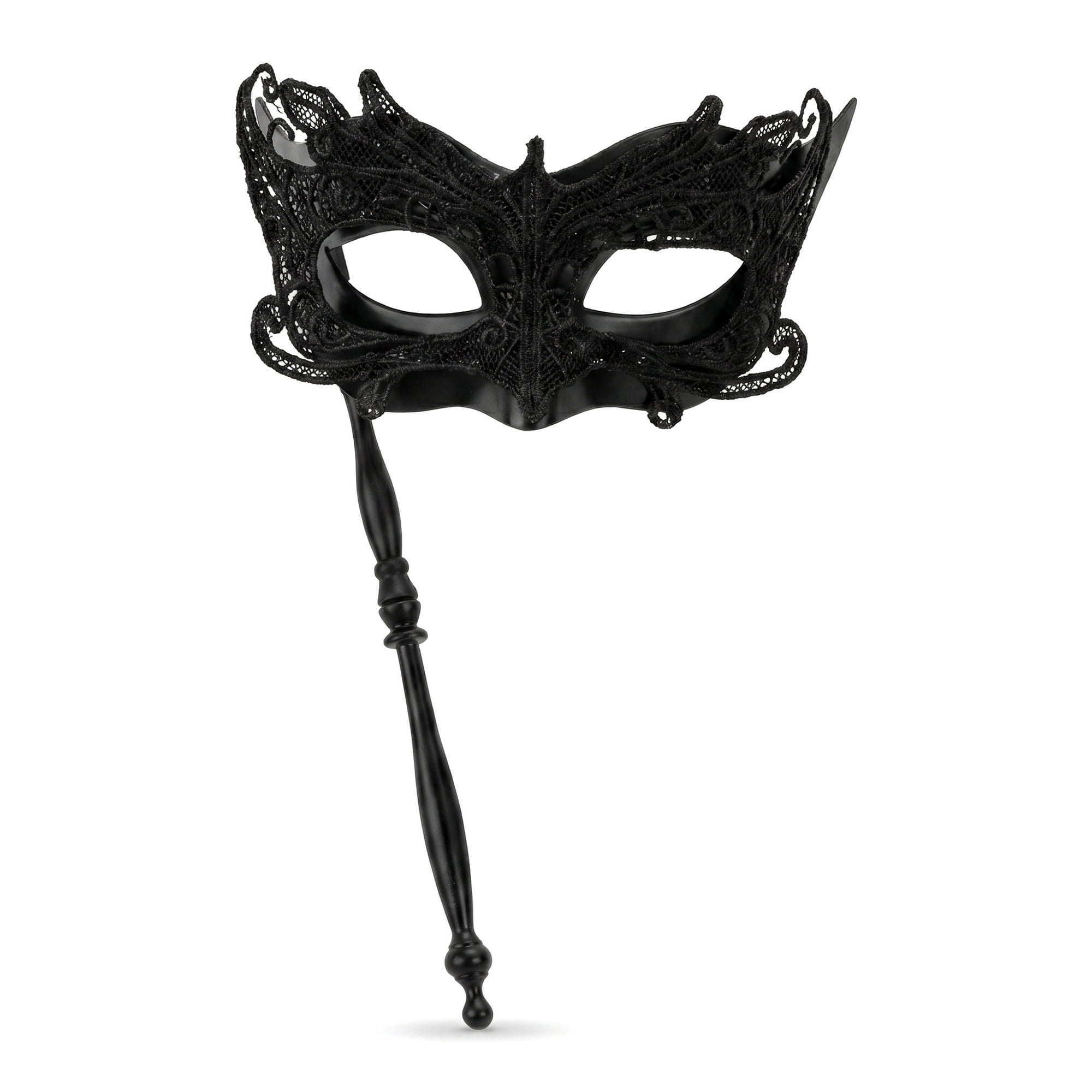 Unique Bargains Handheld Masquerade Mask with Stick Molded Venetian Plastic Eye Mask Black Parrot 11" x 7.1"