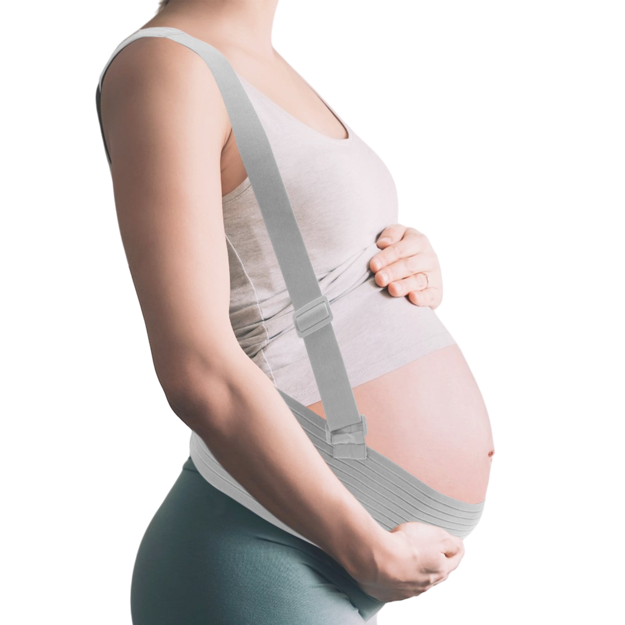 Unique Bargains Maternity Belly Band with Adjustable Straps 1 Pc Medium Gray