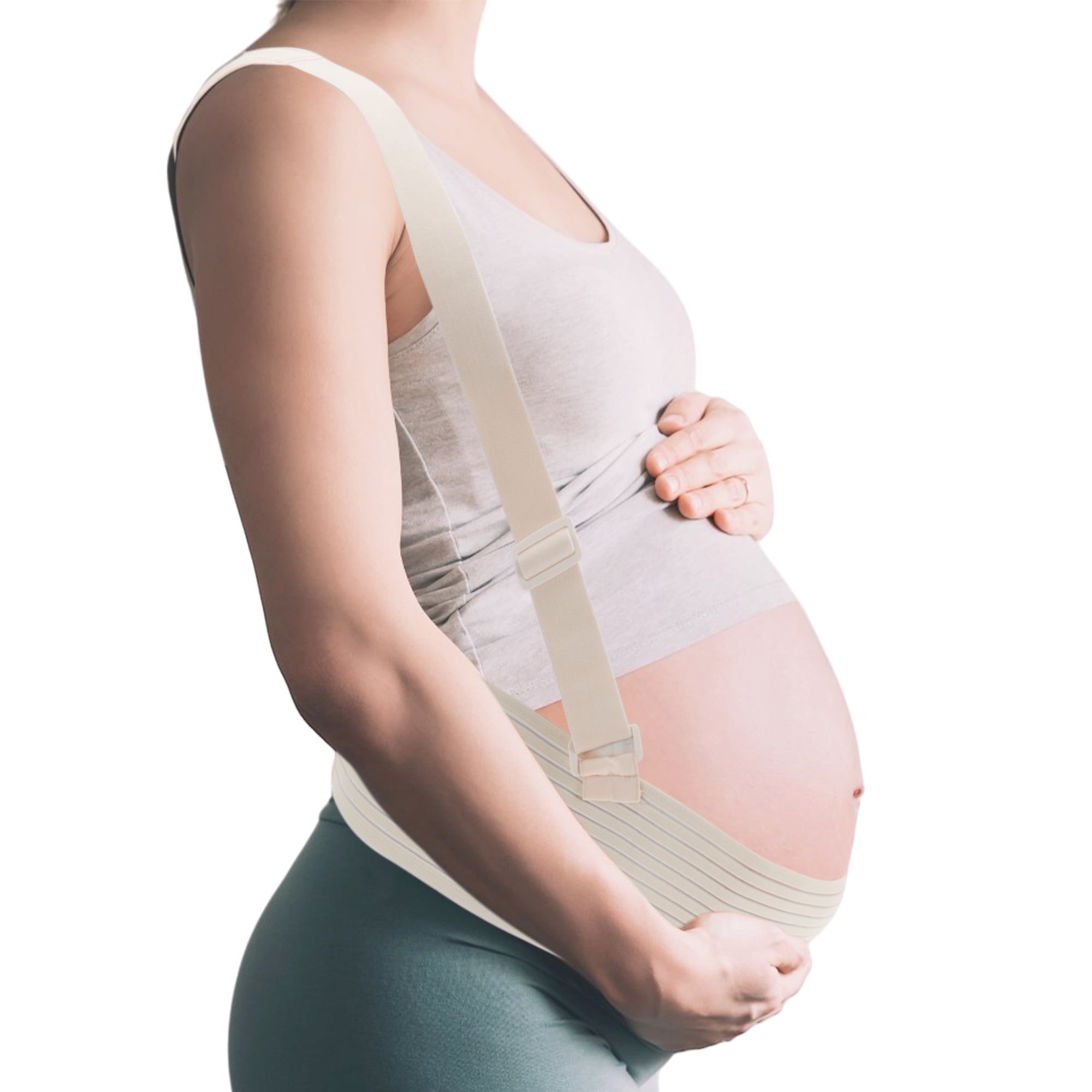 Unique Bargains Maternity Belly Band with Adjustable Straps 1 Pc X-Large Apricot