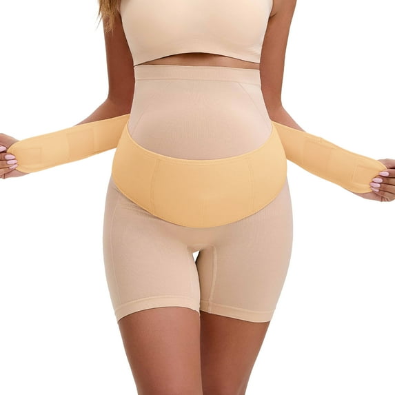 Unique Bargains Maternity Belly Bands Soft and Breathable Pregnancy Support Band 2XL Beige