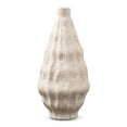 thumbnail image 1 of Unique Bargains Matte Chubby Bud Flower Vase with Wide Opening Ribbed Decorative Beige, 1 of 5