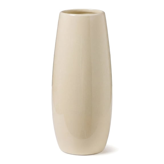 Unique Bargains Matte Ribbed Cylinder Vases Cream Yellow 3.4"L x 3.4"W x 7.9"H