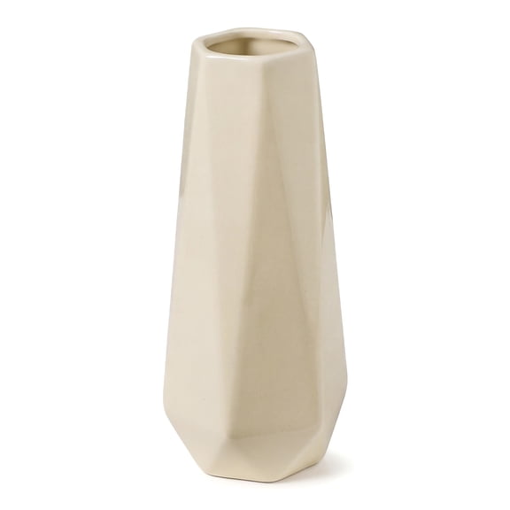 Unique Bargains Matte Ribbed Cylinder Vases Cream Yellow 3.5"L x 3.5"W x 8.1"H