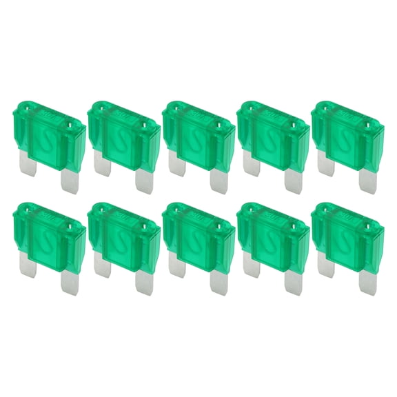 Unique Bargains Maxi Fuse 30A Blade Fuse, Blade Style Fuses Replacement for Automotive Car Boat Truck SUV RV Motorcycle Green 10 Pcs
