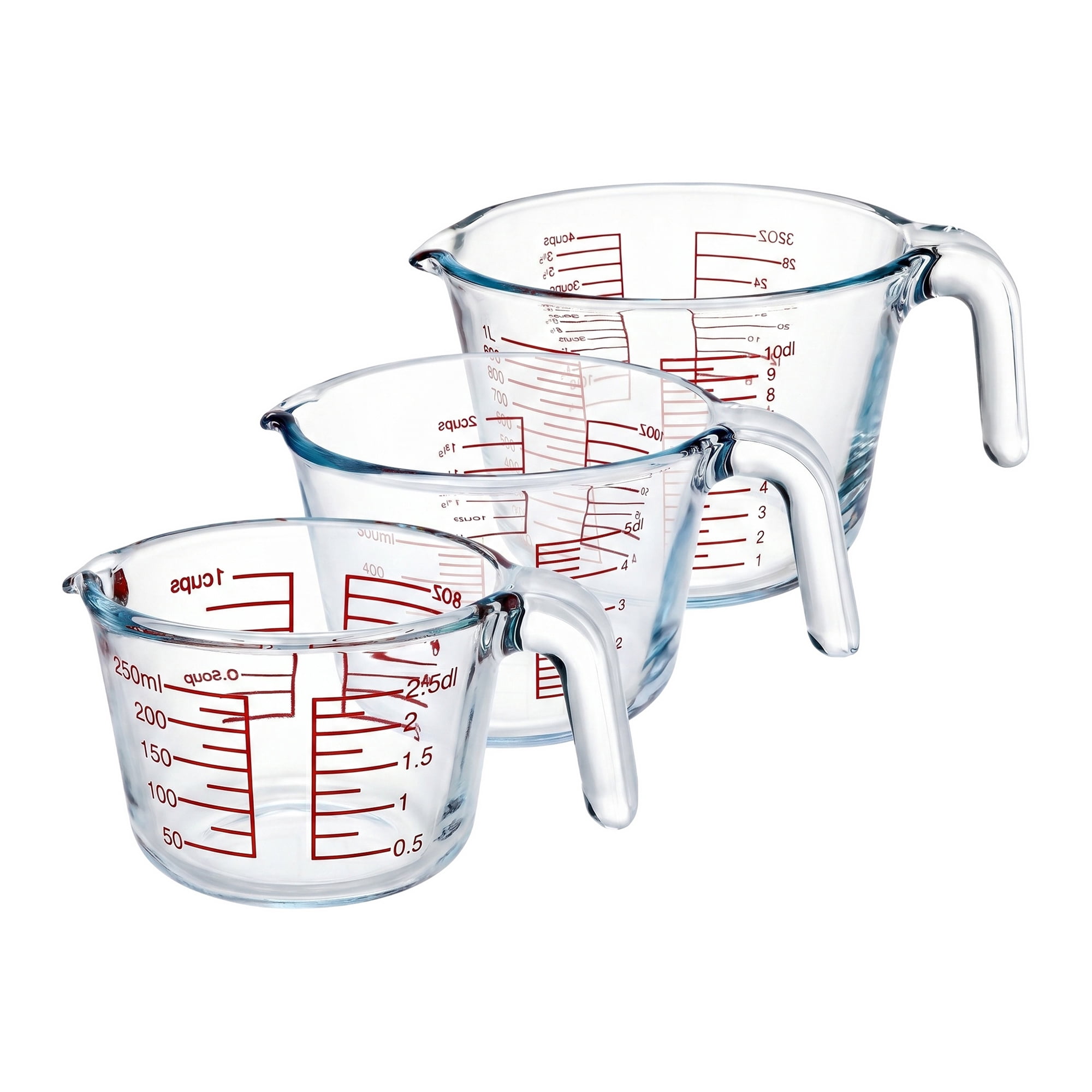 Unique Bargains Measuring Cup, 1 Cup Glass Measuring Cups for Kitchen Baking Clear  3PCS