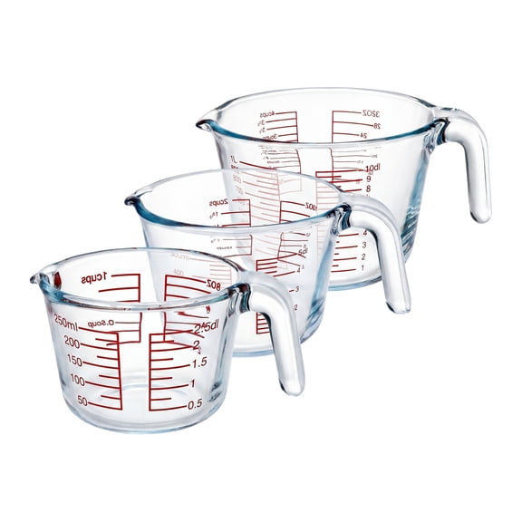 Unique Bargains Measuring Cup, 1 Cup Glass Measuring Cups for Kitchen Baking Clear 3PCS