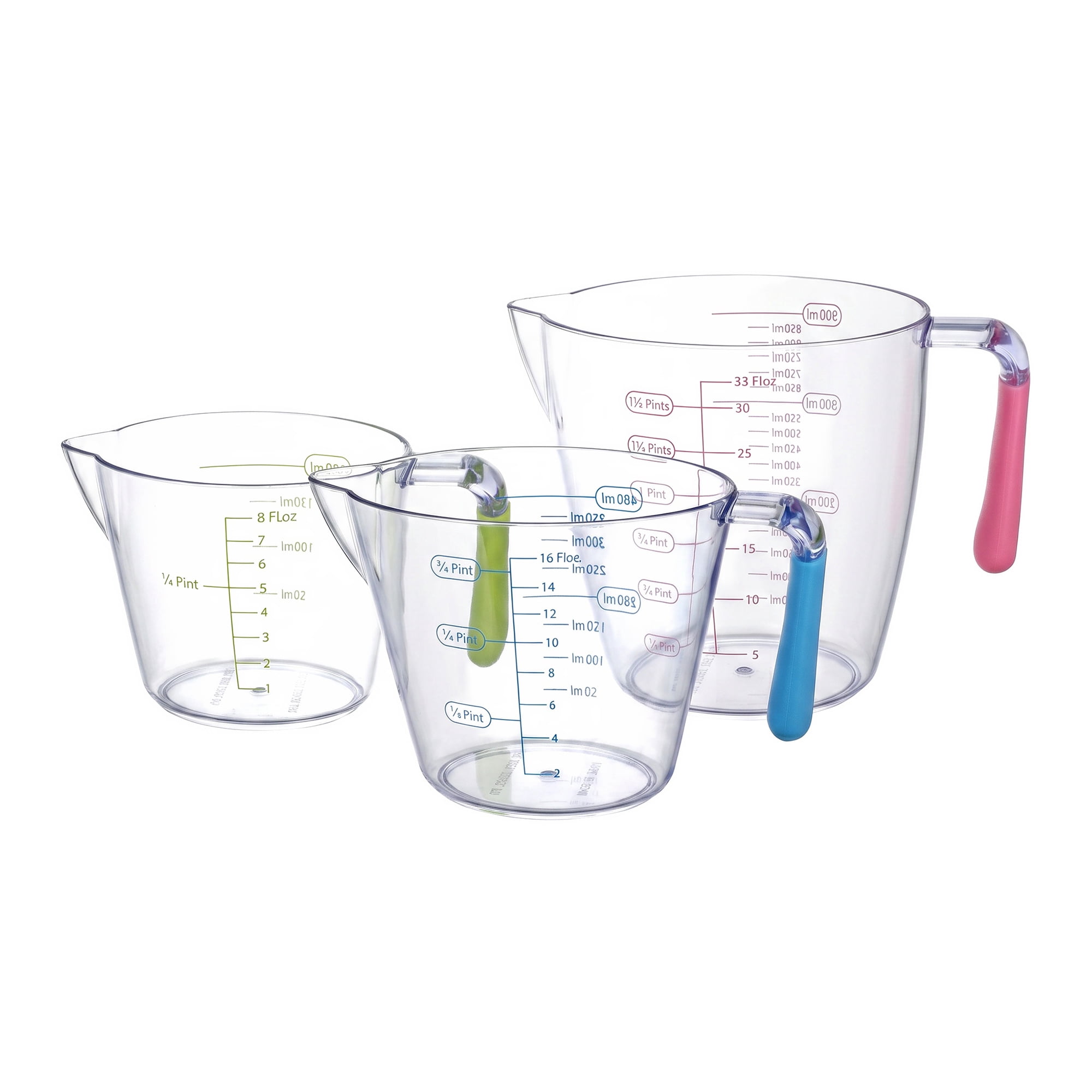 Unique Bargains Measuring Cup PS Material for Wet Ingredients Colorful 3Pcs