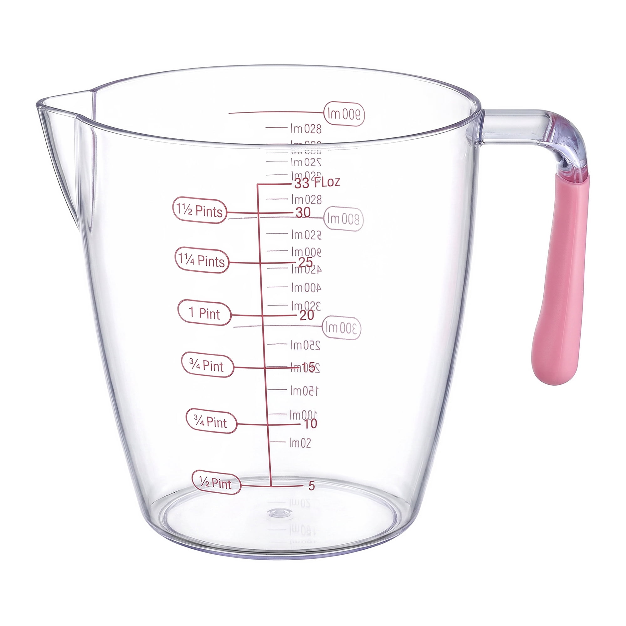 Unique Bargains Measuring Cup PS Material for Wet Ingredients Pink 900ml