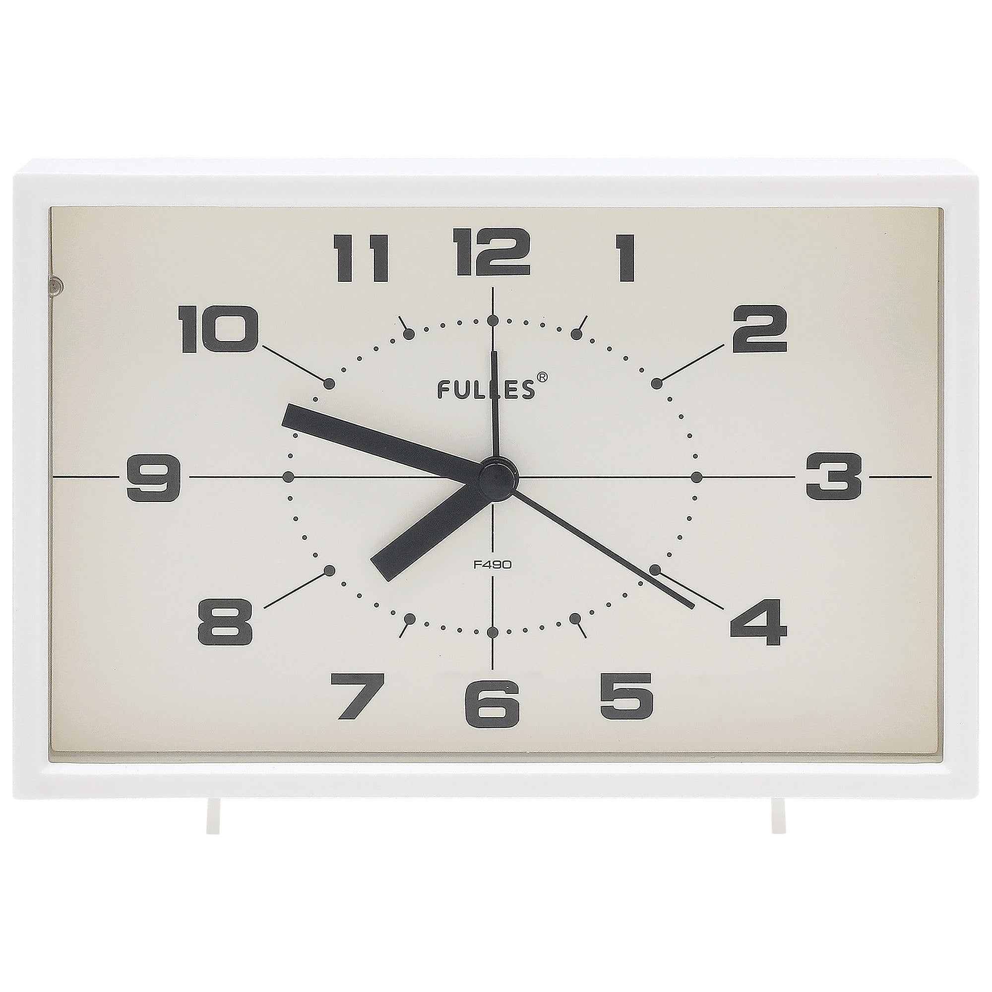 Unique Bargains Mechanical Alarm Clock with Night Light White 6.3"L x 1.8"W x 4.1"H