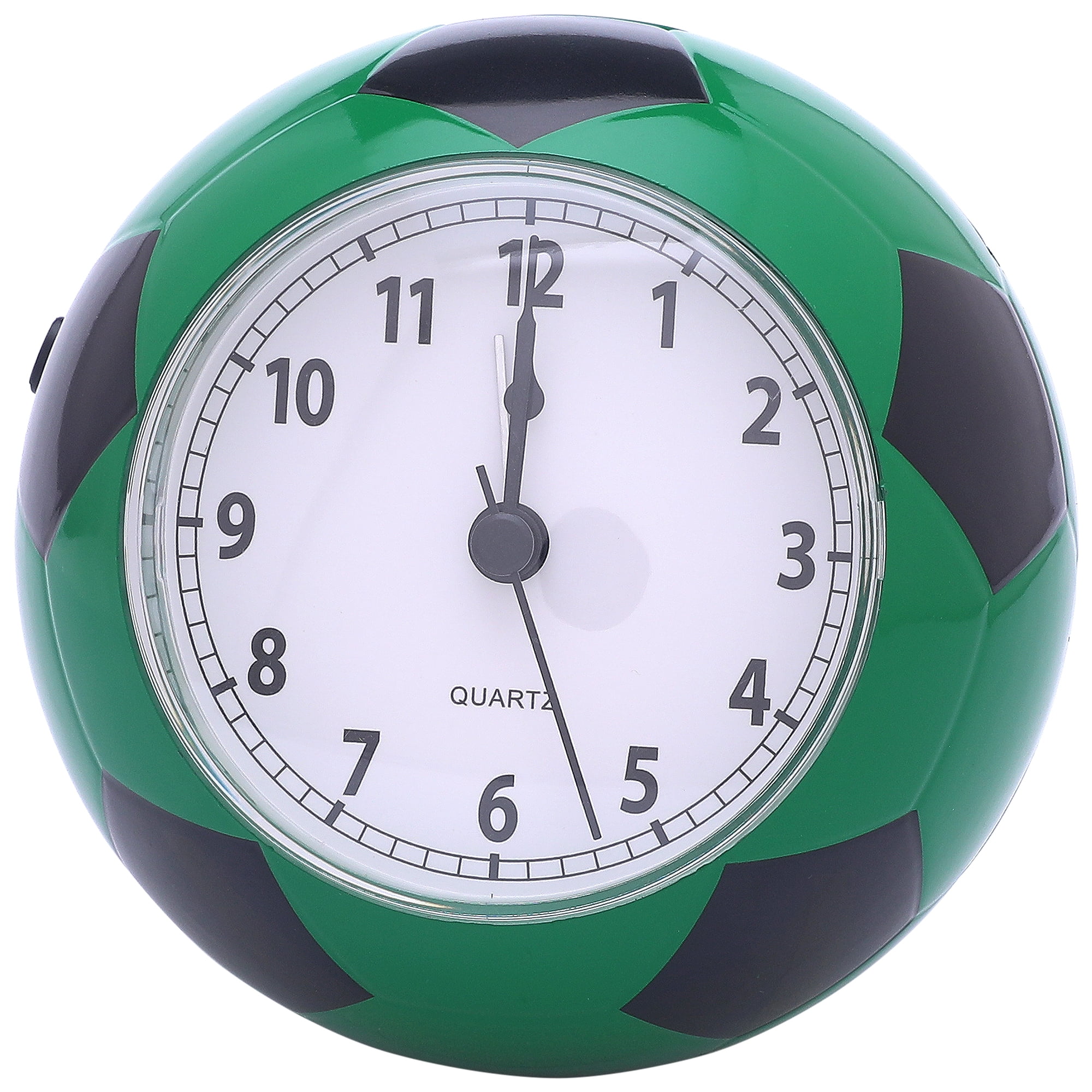 Unique Bargains Mechanical Soccer-Shaped Alarm Clock Green 4.5"L x 3.9"W x 4.3"H