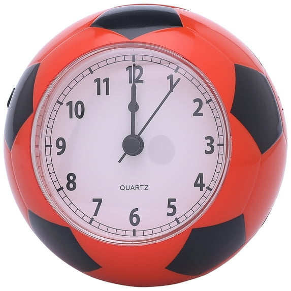 Unique Bargains Mechanical Soccer-Shaped Alarm Clock Orange 4.5"L x 3.9"W x 4.3"H