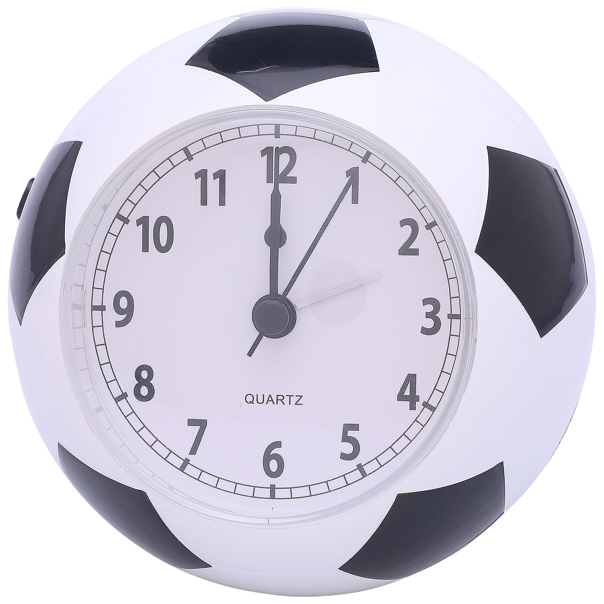 Unique Bargains Mechanical Soccer-Shaped Alarm Clock White 4.5"L x 3.9"W x 4.3"H