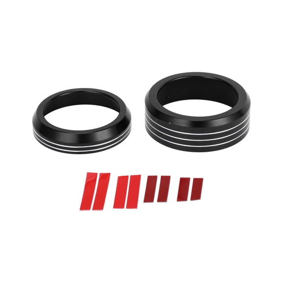 Unique Bargains Media Gear Shift Switch Knob Cover Interior Trim for Ford Mach-E 21-24 Aluminum Alloy Black 2 Pcs