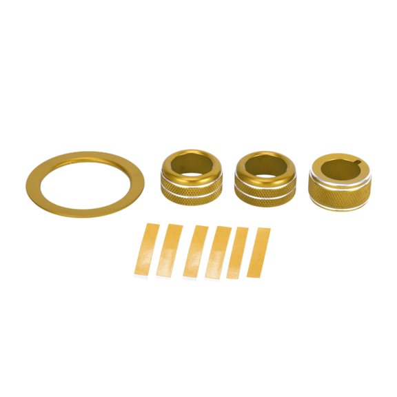 Unique Bargains Media Tune Engine Start Mirror Knob Cover Trim for Subaru WRX 22-23 Aluminum Alloy Gold Tone 4 Pcs