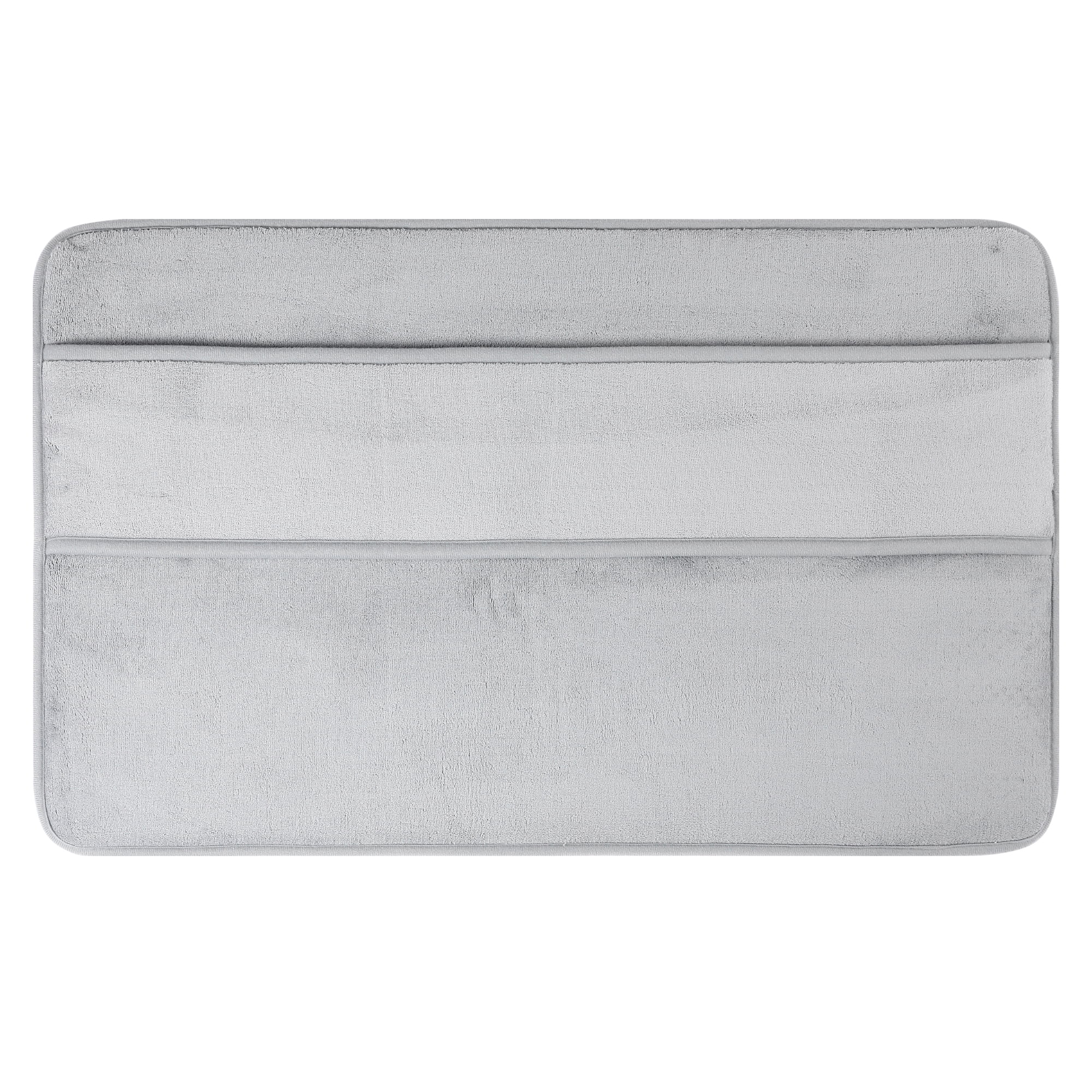 Unique Bargains Memory Foam Absorbent Non Slip Bath Rug Grey 16" x 24"