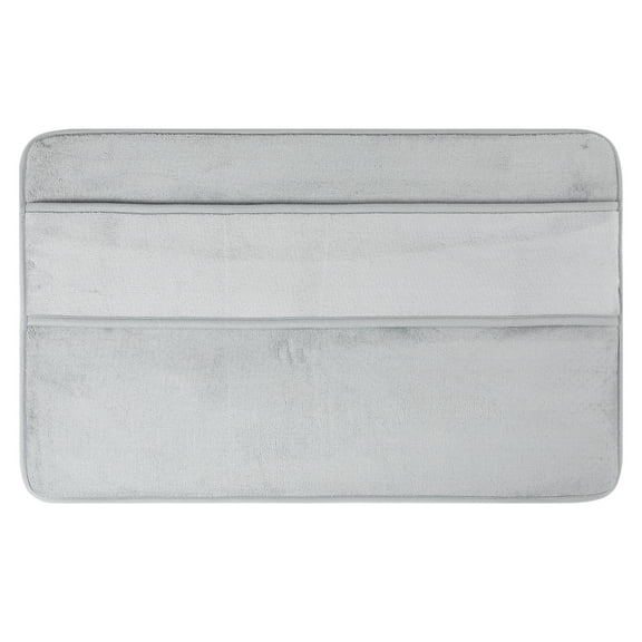 Unique Bargains Memory Foam Absorbent Non Slip Bath Rug Grey 20" x 32"