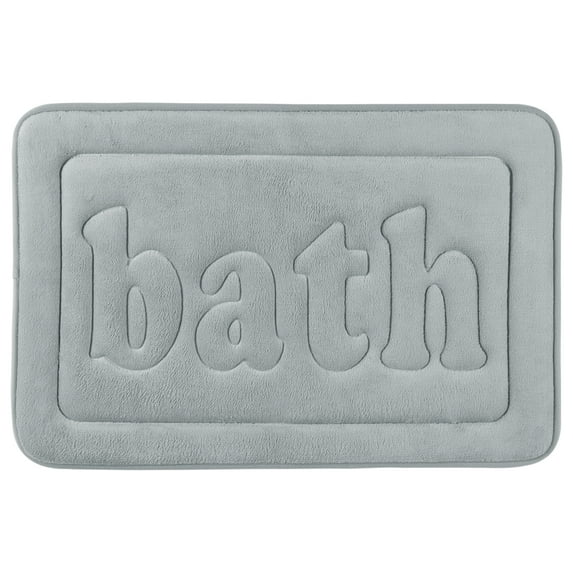 Unique Bargains Memory Foam Absorbent Quick Dry Bathroom Rugs Non Skid Bottom Bath Mat Light Grey 16"x24"