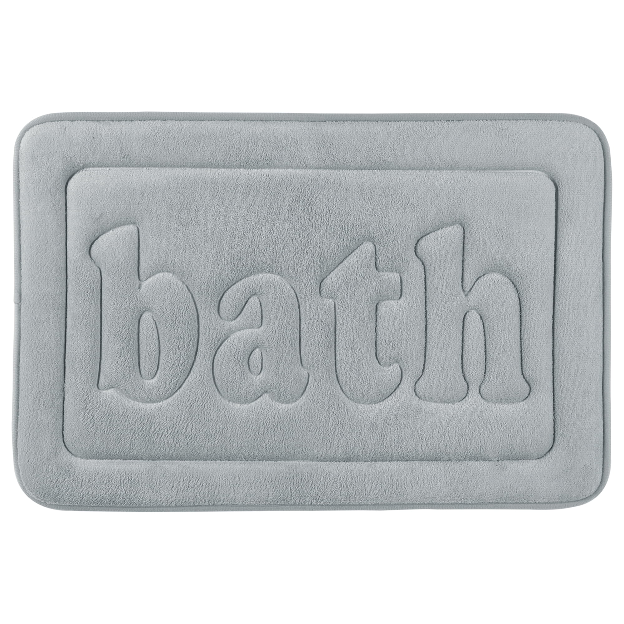 Unique Bargains Memory Foam Absorbent Quick Dry Bathroom Rugs Non Skid Bottom Bath Mat Light Grey 20"x32"