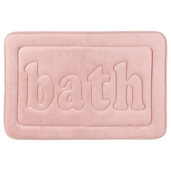 Unique Bargains Memory Foam Absorbent Quick Dry Bathroom Rugs Non Skid Bottom Bath Mat Pink 20"x32"