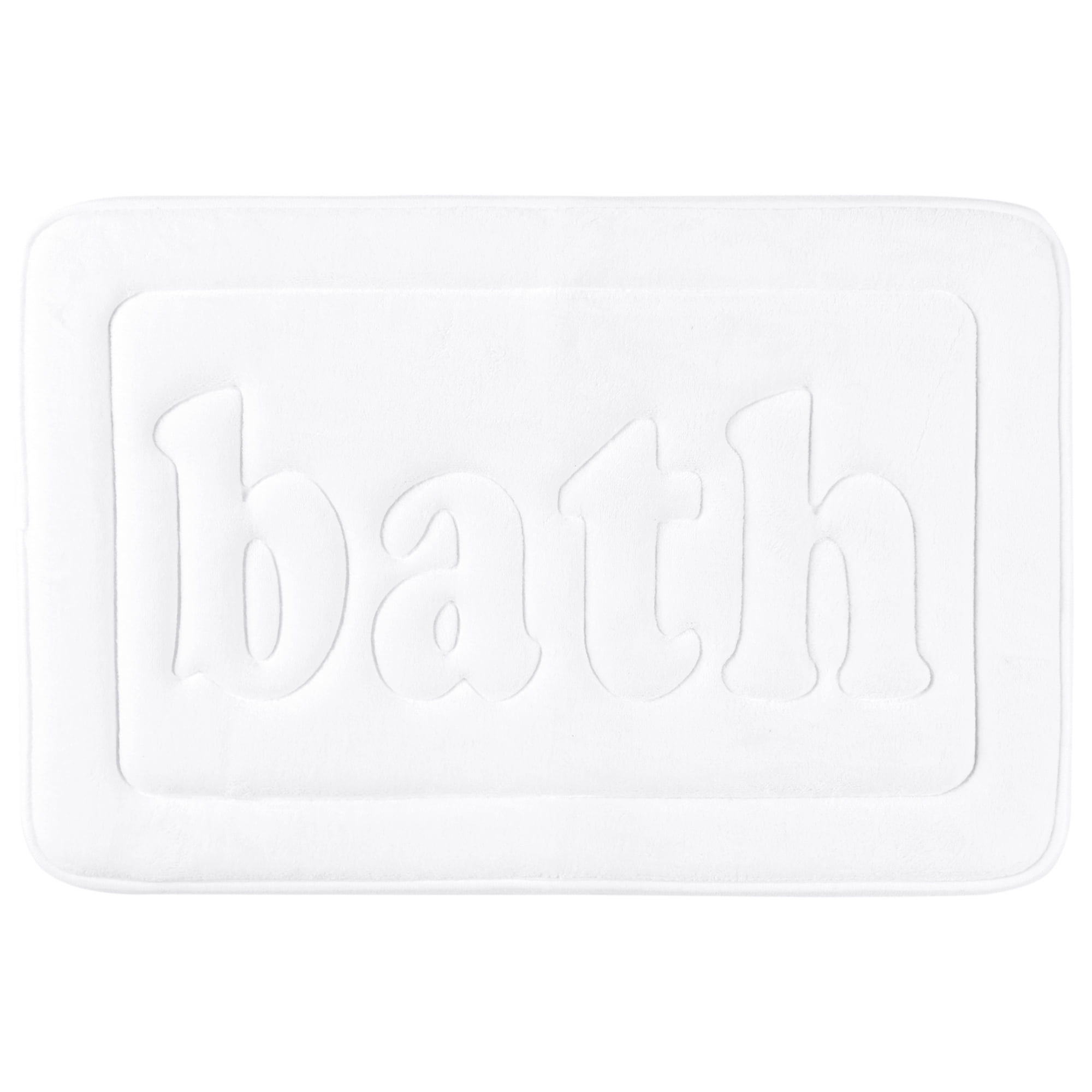 Unique Bargains Memory Foam Absorbent Quick Dry Bathroom Rugs Non Skid Bottom Bath Mat White 20"x32"