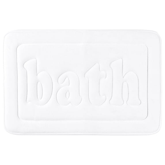 Unique Bargains Memory Foam Absorbent Quick Dry Bathroom Rugs Non Skid Bottom Bath Mat White 20"x32"