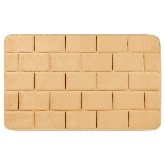 Unique Bargains Memory Foam Bath Mat Soft Absorbent Bathroom Rug Non-Slip Thick Dry Fast Khaki 20" x 32"
