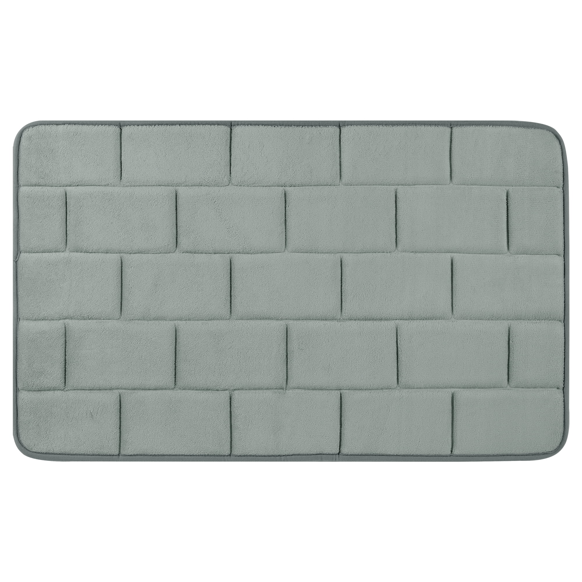 Unique Bargains Memory Foam Bath Mat Soft Absorbent Bathroom Rug Non-Slip Thick Dry Fast Light Gray 16" x 24"